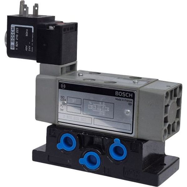 5/2 vias, atuação solenóide, bobina 24VDC, montagem sobre base (acompanha base), ISO 1, vazão 1060l/min