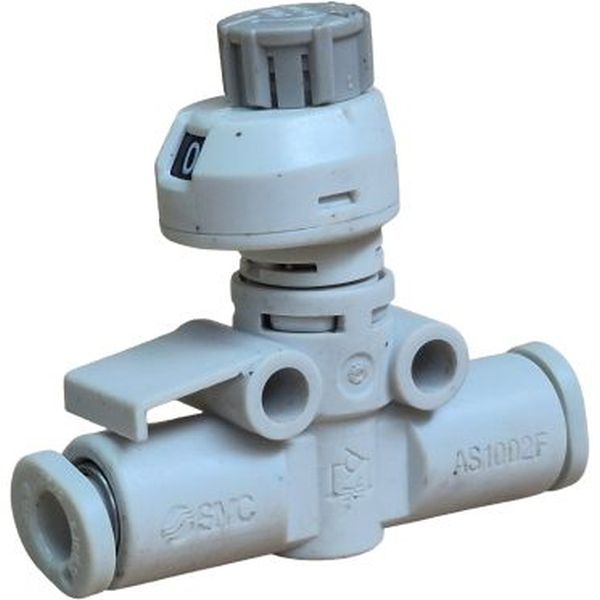 para tubo 6mm, anel de desengate branco, acionamento manual, meio de operação ar comprimido