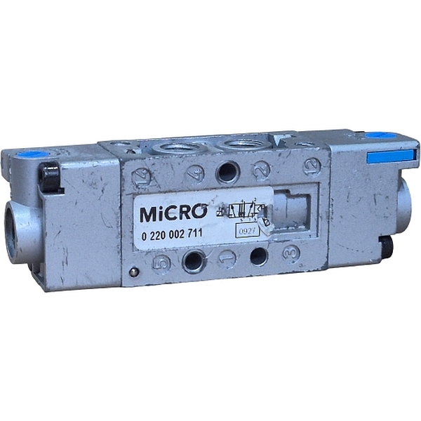 5/2 vias, conexão rosca 1/8, acionamento pneumático / retorno pneumático, pressão 0,5~10bar, fluido ar comprimido, corpo Zamac, guarniçoes NBR