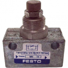 Válvula reguladora de fluxo unidirecional 1/4X1/4 GRA-1/4-B - FESTO usado