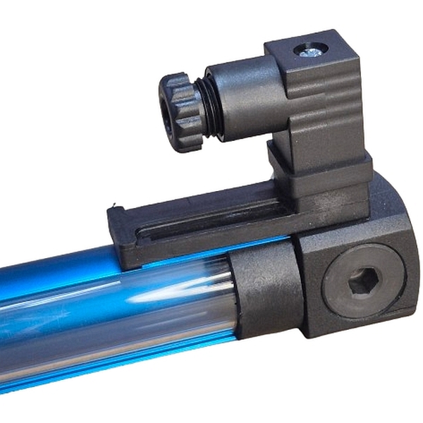 comprimento 254mm, leitura visual com contato elétrico, temperatura 5~20oC, pressão máxima 2bar, tubo transparente, proteção em alumínio, conexão elétrica DIN43650, IP65