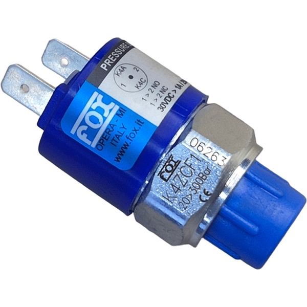 pressão>300bar (Z), contato elétrico NF (C), conexão elétrica Fast-on 6.3X0,8 (F), conexão hidráulica 1/4BSP-M (1)