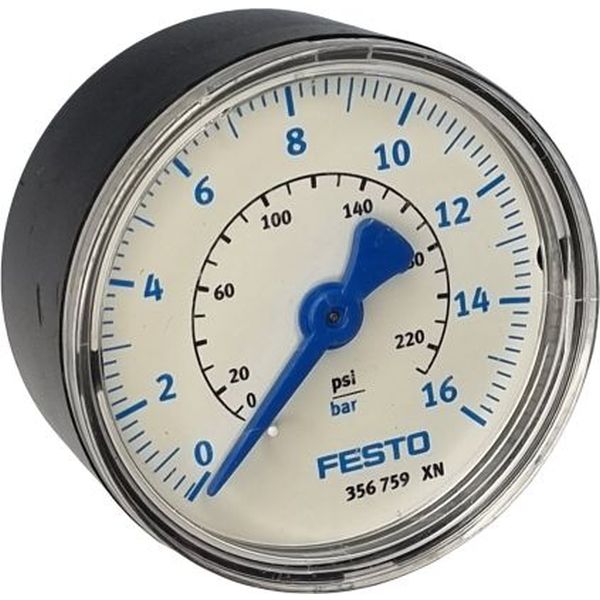 saída por trás, conexão rosca 1/4, visor de plástico, caixa de plástico, fluidos gases inertes / líquidos neutros