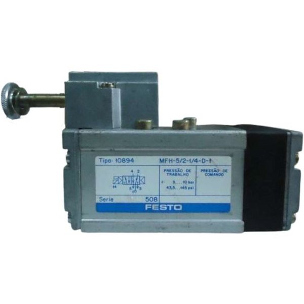 5/2 vias, placa de conexão tamanho 1, acionamento eletropneumático, meio ar comprimido, corpo alumínio