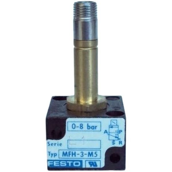 3/2 vias, conexão M5, elétrico / retorno mola, pressão 8bar, temperatura -15~40oC, meio ar comprimido
