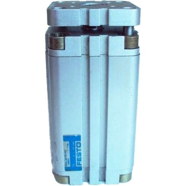 cilindro compacto, antigiro com elemento de fixação, diâmetro 50mm, curso 80mm, anéis/placas de amortecimento elástico nas posições finais de curso, detecção de posição