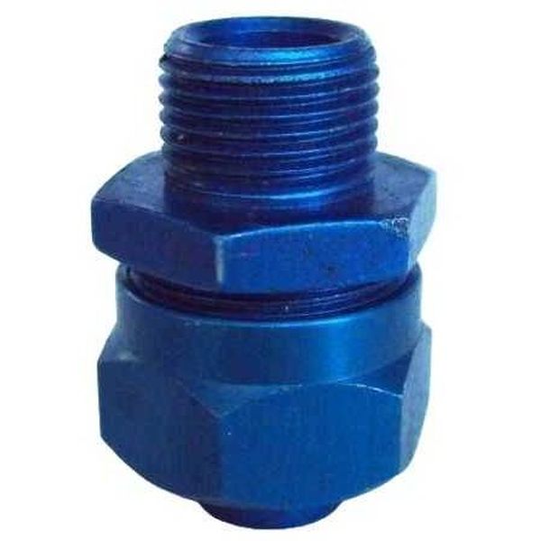 1 conexão rosca macho G3/8, 1 conexão para tubo flexível com diâmetro externo de 13mm, formato reto, pressão operacional -0,95...10bar, meio de operação ar comprimido, material corpo alumínio, anel de vedação PU