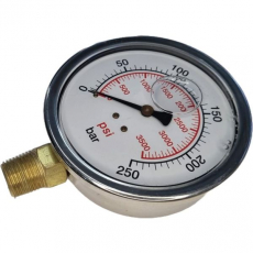 Manômetro GA1005RL250 3500psi 250bar com glicerina - GALLEYHILL Manômetro GA1005RL250 3500psi 250bar com glicerina - GALLEYHILL