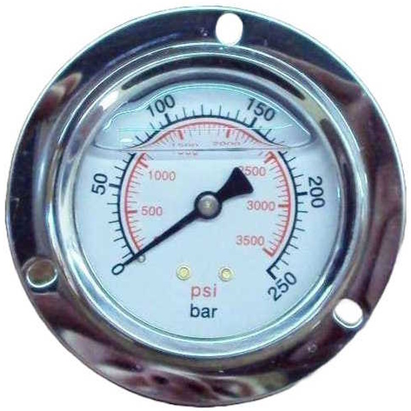 saída traseira, com flange, com glicerina, visor 63mm, fluido óleo