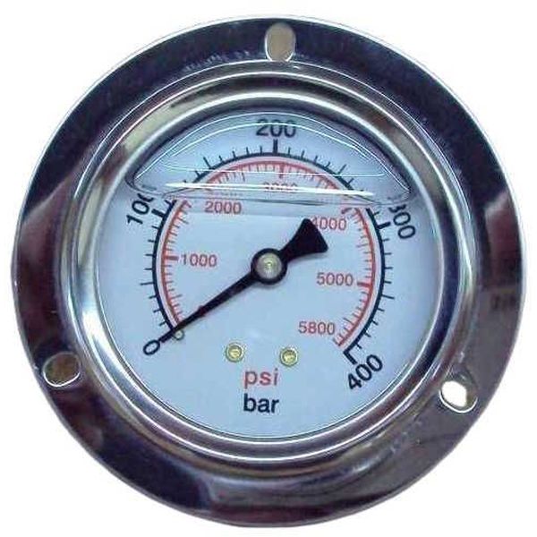saída traseira, com flange, rosca 1/4, com glicerina, visor 63mm, fluido óleo