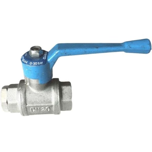 conexão G3/4, vazão 27000l/min, montagem na tubulação, pressão máxima 30bar, corpo latão, alavanca aço pintado