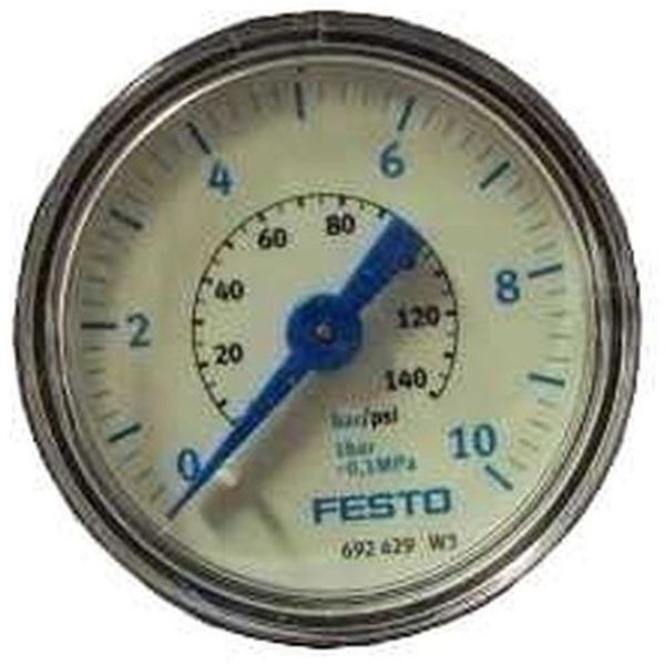 saída por trás, conexão rosca 1/8, diâmetro 40mm, visor de plástico, caixa de plástico, fluidos gases inertes / líquidos neutros
