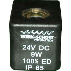 Bobina pneumática 24VDC 9W 100% ED IP65 - WERK SCHOTT