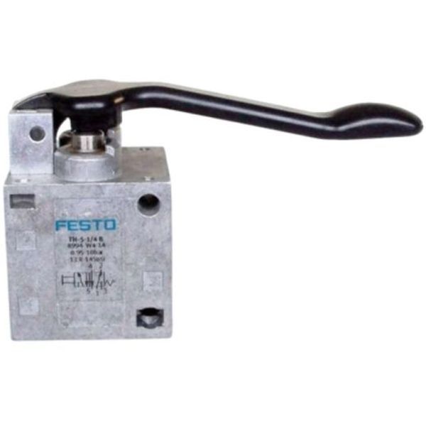 5/2 vias, monoestável, conexões G1/4, acionamento manual, pressão máxima de trabalho 10bar