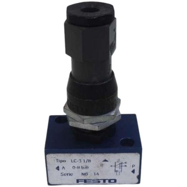 3/2 vias, projeto tipo poppet, atuando diretamente em uma direção, com retorno por mola e conexão G1/8