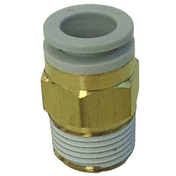 conexão rosca 3/8, conexão para tubo 10mm, fluido ar comprimido, anel de desengate branco