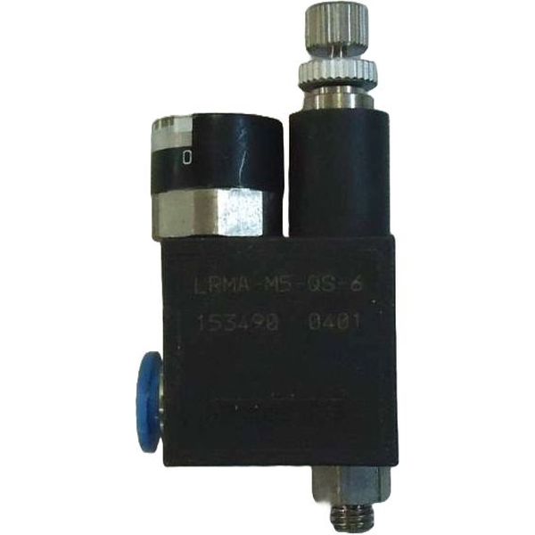 Pressão inicial constante com escape secundário, 1 conexão M5, 1 conexão QS-6, pressão de entrada 9bar, temperatura 0...60oC, meio ar comprimido, corpo PBT reforçado, vedações PTFE