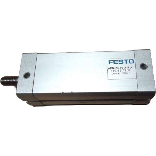 cilindro compacto, dupla ação, ISO21287, diâmetro 20mm, curso 60mm, rosca externa,  anéis/placas de amortecimento elásticos nas posições finaisl, detecção de posição
