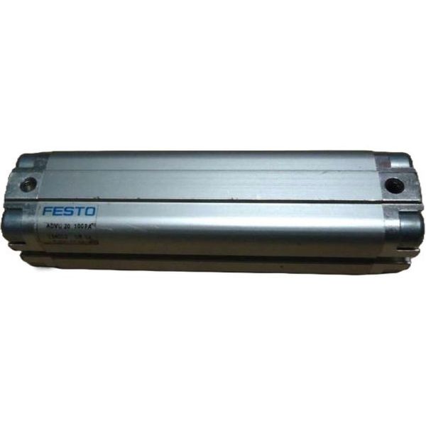cilindro compacto, diâmetro 20mm, curso 100mm, anéis/placas de amortecimento elástico nas posições finais de curso, detecção de posição