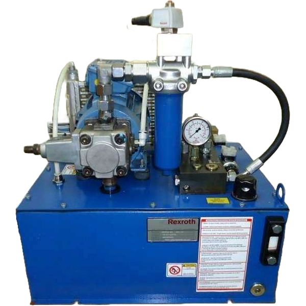 Composta motor elétrico WEG, bomba hidráulica, tanque, filtro hidráulico, resfriador de óleo, válvula hidráulica, bloco hidráulico, man&ocirc;metro, bocal de enchimento.