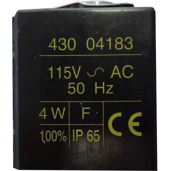 voltagem 115VAC/50Hz, potência 4W, classe de isolamento F, 100%ED, IP65, ligação elétrica com plugue