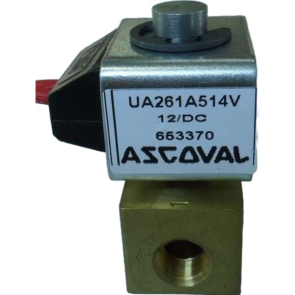 conexão rosca 1/8NPT, orifício 3,2mm, 2 vias, fluidos gás / óleo combustível leve, corpo latão, tensão da bobina 12DC
