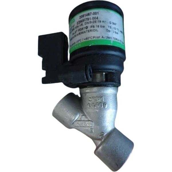 2/2 vias NF, conexão rosca G3/4, pressão máxima 16bar, fluidos ar / água / óleo / vapor, corpo latão