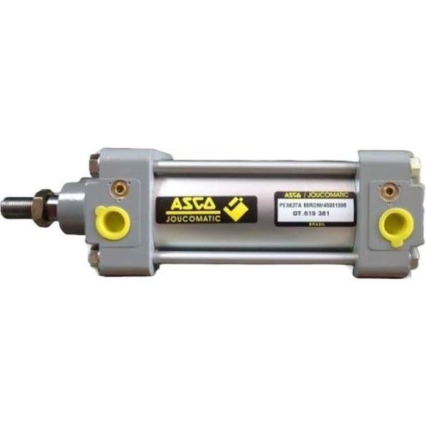 diâmetro 63mm, curso 80mm, pressão máxima 10bar,  norma ISO 15552, amortecimento ajustável nas duas extremidades, temperatura -20~70oC, meios ar / gás neutro, com tirantes