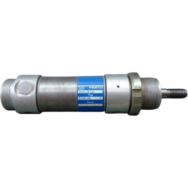 diâmetro 40mm, curso 10mm, amortecimento elástico nas posições finais