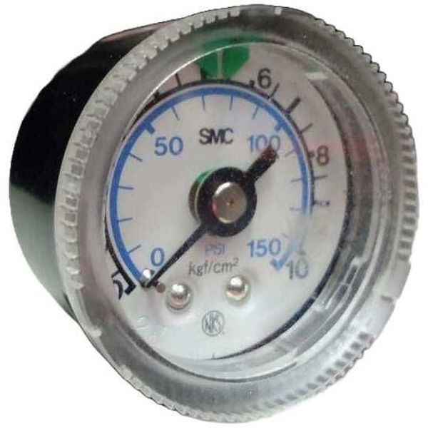 Serie G36, saída traseira, conexão rosca 1/8, escala 0-150psi, escala 0-10Kgf/cm2, fluido ar comprimido