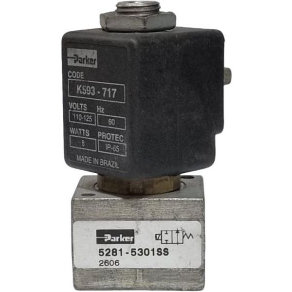 2/2 vias, atuação solenóide, retorno mola, bobina K593-717 110-125volts 60Hz 8watts IP65