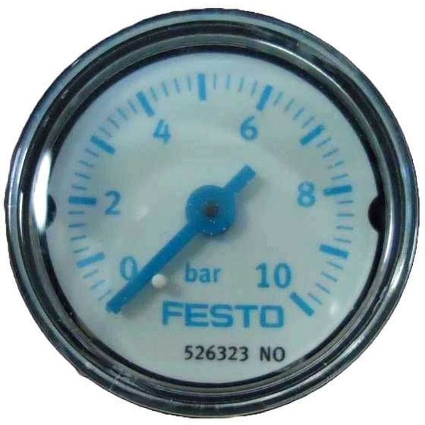 saída por trás, conexão pneumática M5, dimensão 27mm, visor de plástico, fluidos gases inertes / líquidos neutros