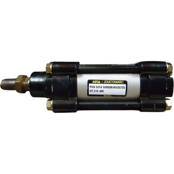 diâmetro 50mm, curso 50mm, pressão máxima 10bar,  norma ISO 15552, amortecimento ajustável nas duas extremidades, temperatura -20~70oC, meios ar / gás neutro, com tirantes