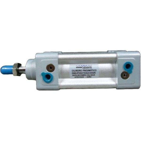 diâmetro 32mm, curso 25mm, dupla ação com amortecimento ajustável, sem canal para sensor