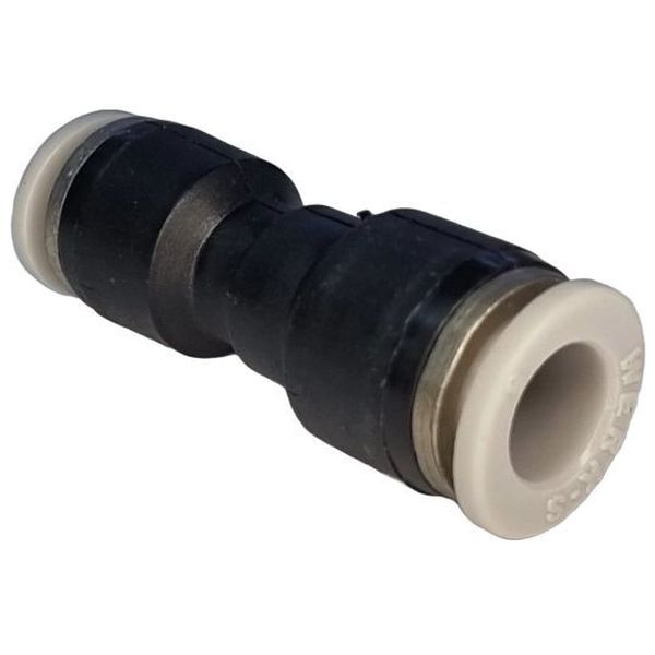 1 conexão para tubo de 8mm, 1 conexão para tubo de 6mm, para tubos poliuretano ou nylon, anel de desengate branco