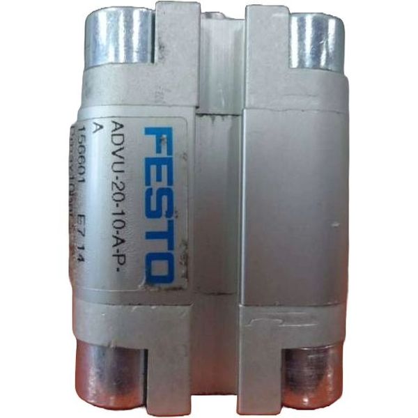 cilindro compacto, diâmetro 20mm, curso 10mm, rosca externa, anéis/placas de amortecimento elástico nas posições finais de curso, detecção de posição