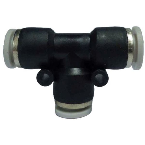 conexão rápida para tubo diâmetro 8mm, fluido ar comprimido, anel de desengate branco