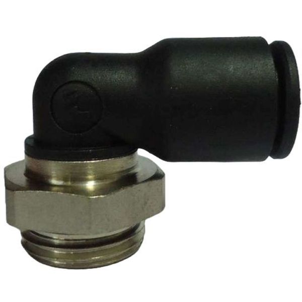 conexão roscada em L, conexão em L, conector pneumático em L, conexão L, união para tubos em L, conexão para tubos PUN e PAN, conexão pneumática, conexão instantânea, conexão rápida, conexão de engate rápido em L