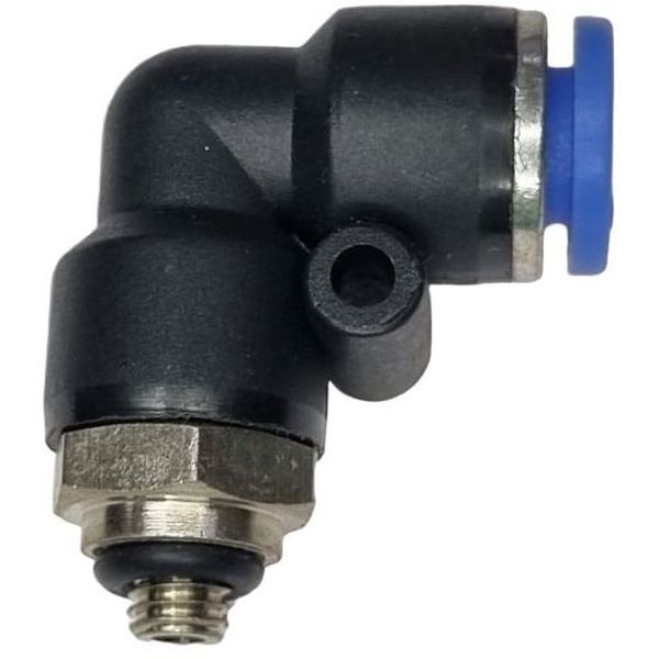 mini conexão pneumática, conector mini, conexão em L, conector pneumático em L, conexão L, união para tubos em L, conexão para tubos PUN e PAN, conexão instantânea, conexão rápida, conexão de engate rápido em L, conexão roscada em L
