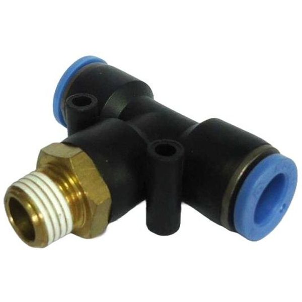 conexão roscada1/4 revestida em teflon, conexões para tudo diâmetro 10mm, meio de operação ar comprimido, anel de desengate azul