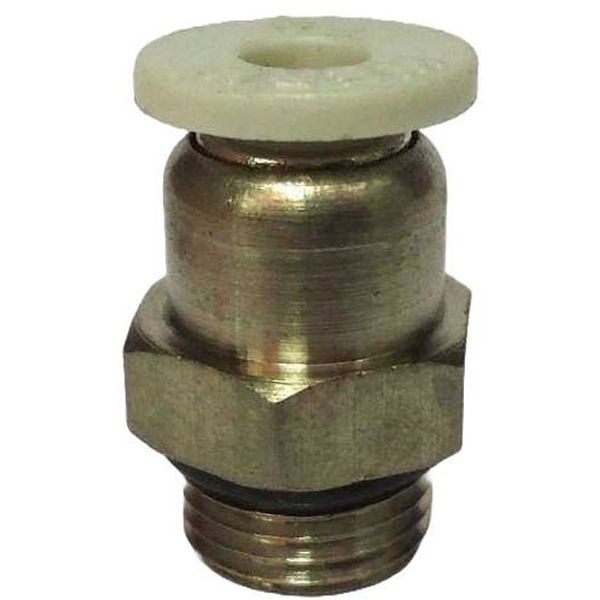 conexão rosca 1/4, para tubo 4mm, fluidos ar / vácuo, água, anel de desengate branco