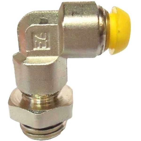 conexão roscada em L, conexão em L, conector pneumático em L, conexão L, união para tubos em L, conexão para tubos PUN e PAN, conexão pneumática, conexão instantânea, conexão rápida, conexão de engate rápido em L