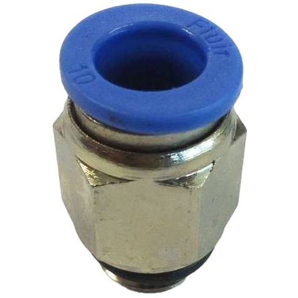 rosca 1/4, medida do tubo 10mm, para tubos poliuretano ou nylon, fluido ar / vácuo / água, anel de desengate azul