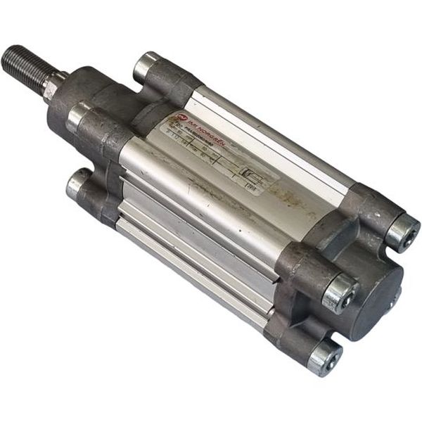 diâmetro 50mm, curso 50mm, conexão rosca G1/4, meio de operação ar comprimido, ISO 15552, dupla ação, corpo alumínio, vedações PUR e NBR