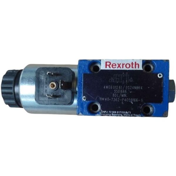 pressão máxima 350bar, 4 conexões úteis, tamanho 6, centro U,  Série 6X, 24V, com acionamento de emergência coberto, sem conector