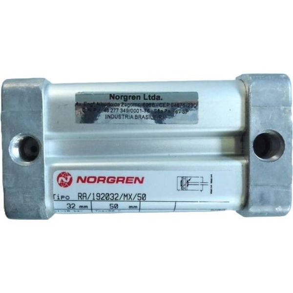 diâmetro 32mm, curso 50mm, norma ISO 21287, compacto, êmbolo magnético, dupla ação, meio ar comprimido filtrado, pressão de operação 1...10bar, conexão rosca G1/8