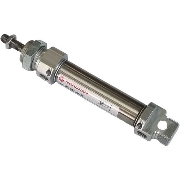 Série ISO Roundline, diâmetro 20mm, curso 45mm, dupla ação, êmbolo magnético, meio ar comprimido, conexão rosca G1/8, cilindro com amortecimento ajustável
