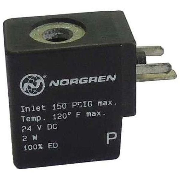 pressão máxima de entrada 150psi, temperatura máxima 120oF, tensão 24VDC, potência 2W, 100% ED