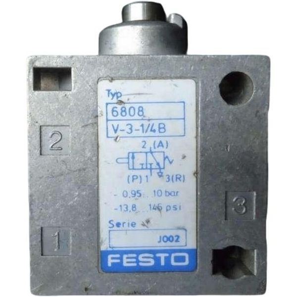 3/2 vias, conexão G1/4, acionamento mecânico / retorno mola, pressão máxima de trabalho 10bar