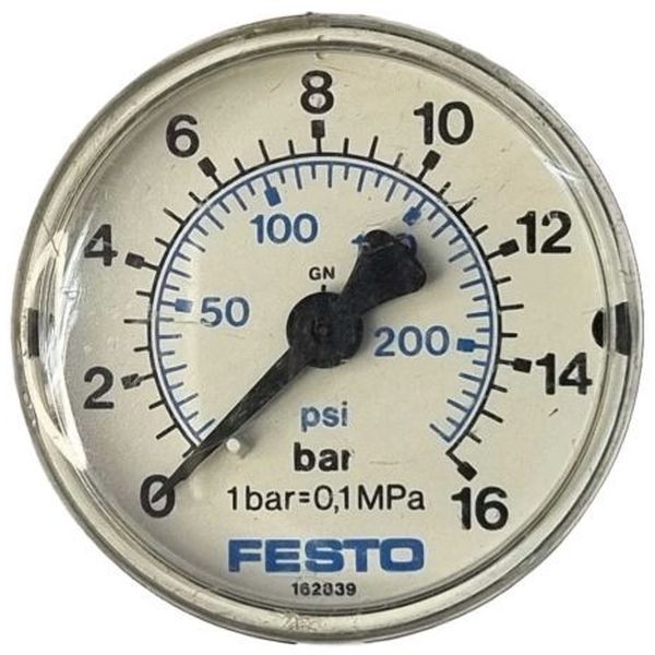 saída por trás, conexão rosca G1/4, diâmetro 50mm, visor de plástico, fluidos gases inertes / líquidos neutros